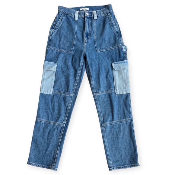 Pacsun Colorblock Boyfriend Cargo Carpenter Pants, Size 27 - Picture 3 of 10